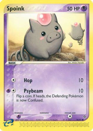 Spoink 074/97  - Reverse Holofoil Dragon - Common