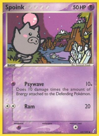 Spoink 062/100  - Reverse Holofoil Crystal Guardians - Common