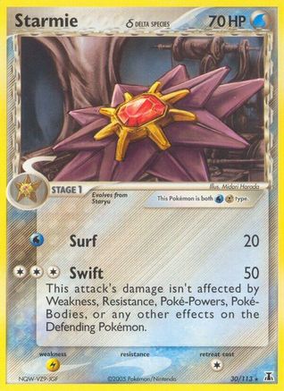 Starmie 030/113  - Reverse Holofoil Delta Species - Rare