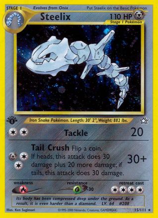 Steelix 015/111  - 1st Edition Holofoil Neo Genesis - Holo Rare
