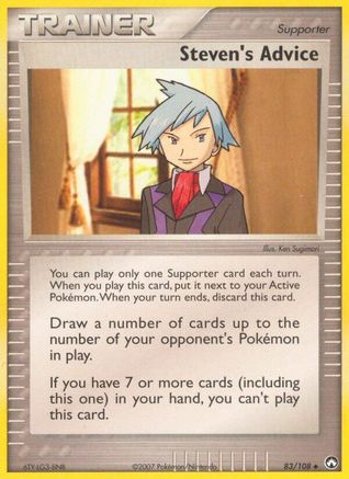 Steven's Advice 083/108  - Reverse Holofoil Power Keepers - Uncommon