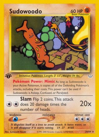 Sudowoodo 026/64  - 1st Edition Neo Revelation - Rare
