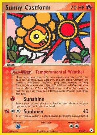 Sunny Castform 026  - Reverse Holofoil Hidden Legends - Rare