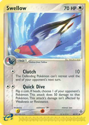 Swellow 045  - Reverse Holofoil Dragon - Uncommon