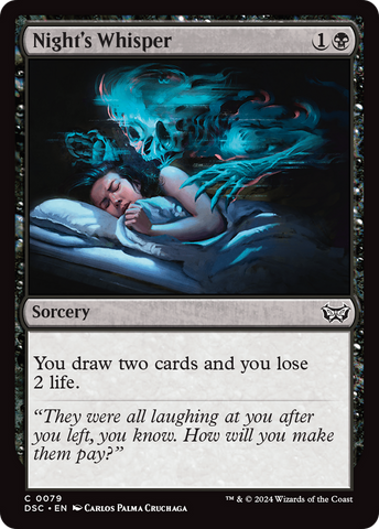 Night's Whisper (DSC-079)  - Duskmourn: House of Horror Commander