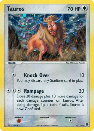 Tauros 016  - Holofoil FireRed & LeafGreen - Holo Rare