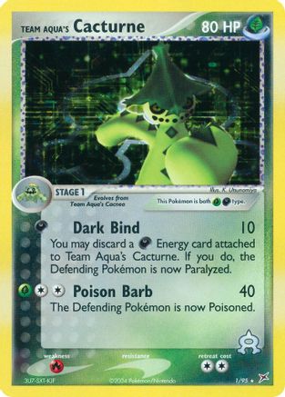 Team Aqua's Cacturne 001  - Reverse Holofoil Team Magma vs Team Aqua - Holo Rare