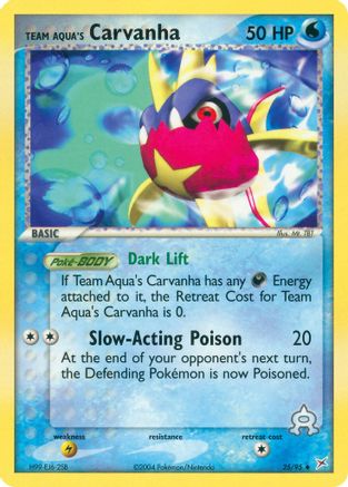 Team Aqua's Carvanha 025/95  - Reverse Holofoil Team Magma vs Team Aqua - Uncommon