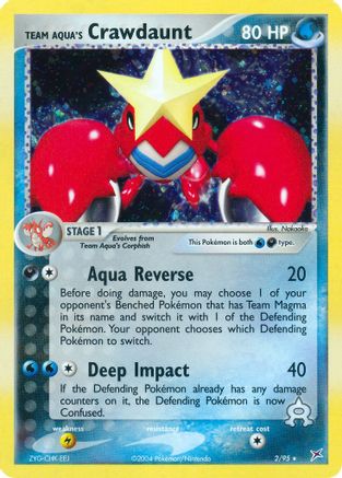 Team Aqua's Crawdaunt 002/95  - Reverse Holofoil Team Magma vs Team Aqua - Holo Rare