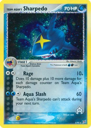 Team Aqua's Sharpedo 005/95  - Reverse Holofoil Team Magma vs Team Aqua - Holo Rare