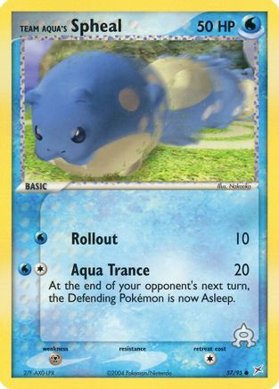 Team Aqua's Spheal 057/95  - Reverse Holofoil Team Magma vs Team Aqua - Common