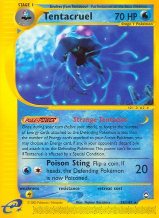 Tentacruel 038  - Reverse Holofoil Aquapolis - Rare