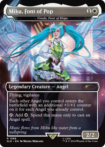 Miku, Font of Pop - Giada, Font of Hope (SLD-1586)  - Secret Lair Drop / Miku, Font of Pop (Borderless)
