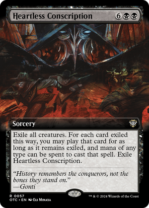 Heartless Conscription (Extended Art) (OTC-057)  - Outlaws of Thunder Junction Commander: (Extended Art)