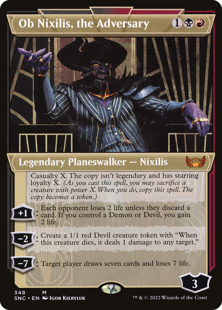 Ob Nixilis, the Adversary (Showcase) (SNC-348) - Streets of New Capenna: (Showcase) Foil