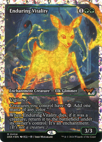 Enduring Vitality (Showcase) (Fracture Foil) (DSK-404)  Foil - Duskmourn: House of Horror: (Showcase)