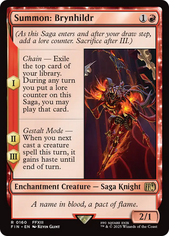 Summon: Brynhildr (FIN-160)  Foil - FINAL FANTASY: (enchantment)
