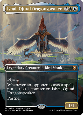 Ishai, Ojutai Dragonspeaker (Borderless) (BLC-089) - Bloomburrow Commander (Borderless) Foil