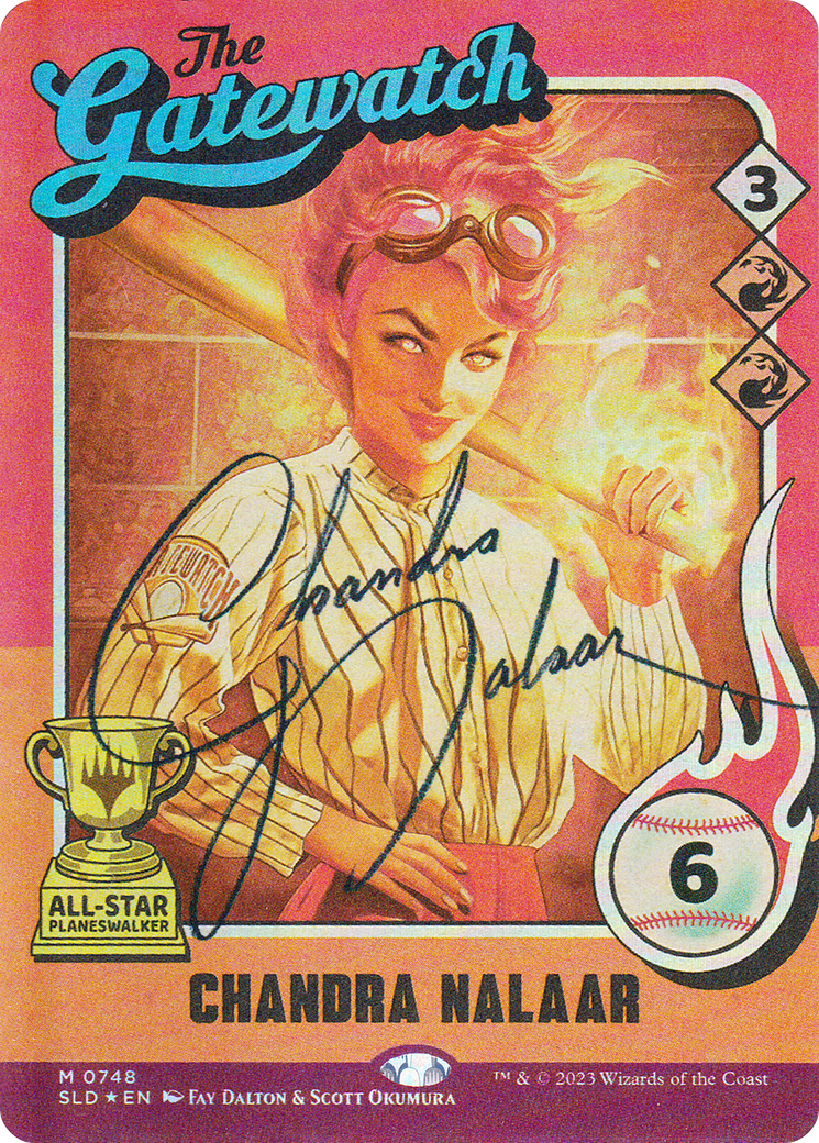Chandra Nalaar (748) (Autographed) (SLD-748)  Foil - Secret Lair Drop: (Full Art) (Borderless)