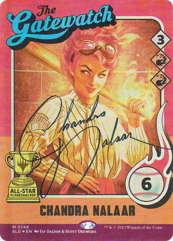 Chandra Nalaar (748) (Autographed) (SLD-748)  Foil - Secret Lair Drop: (Full Art) (Borderless)