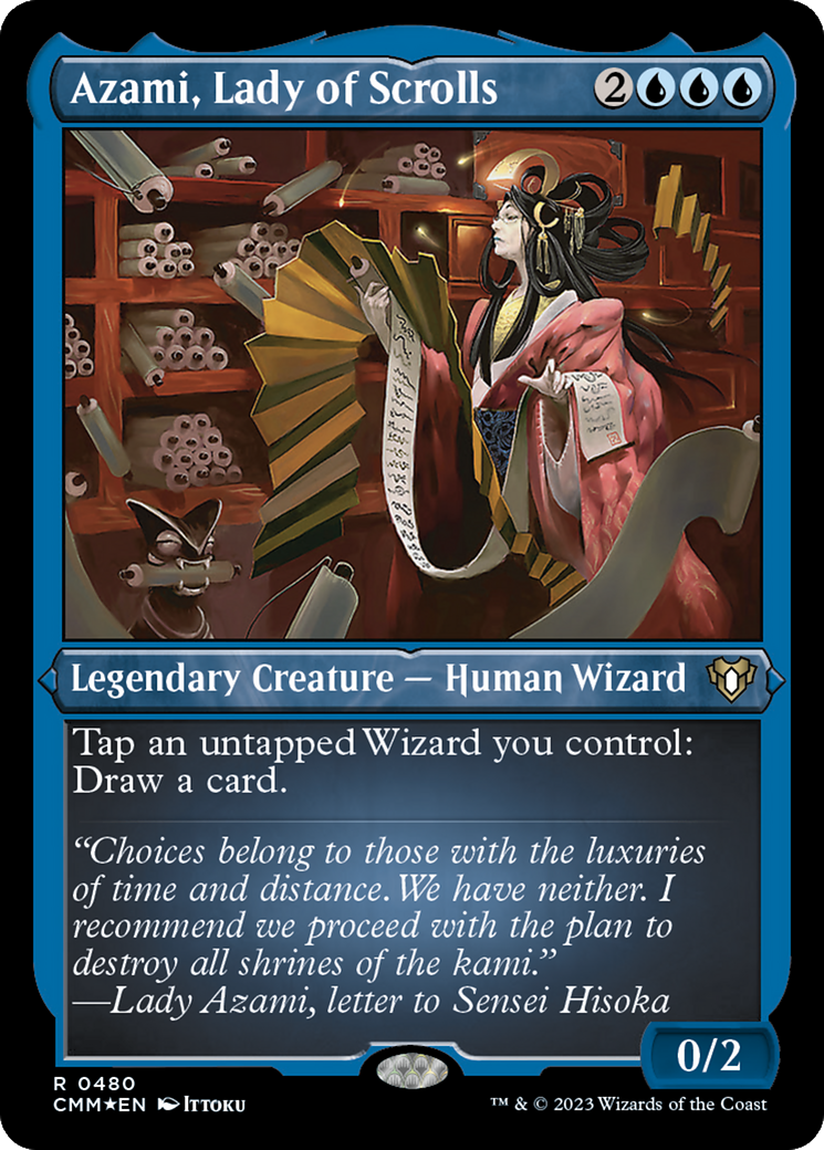 Azami, Lady of Scrolls (CMM-480)  Etched Foil - Commander Masters