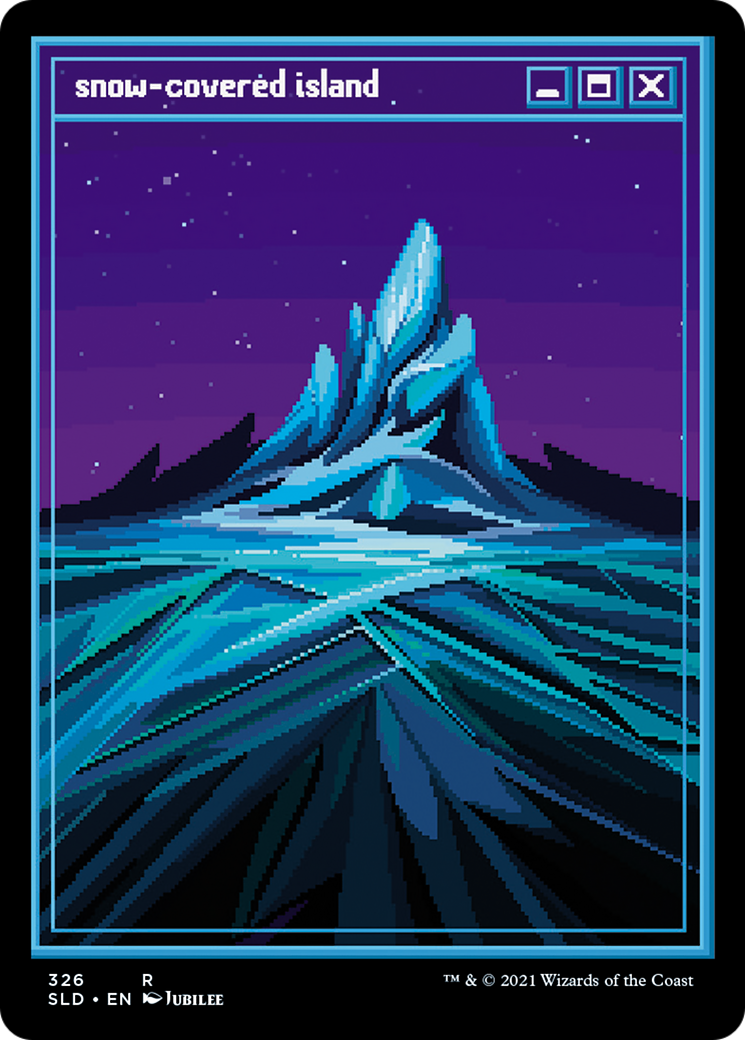 Snow-Covered Island (PixelSnowLands.jpg) (SLD-326)  Foil - Secret Lair Drop