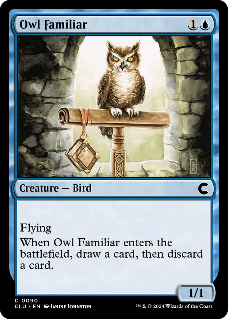 Owl Familiar (CLU-090)  - Ravnica: Clue Edition