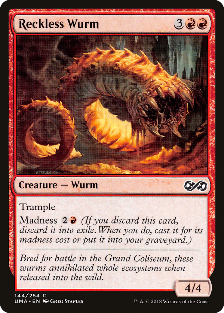 Reckless Wurm (UMA-144)  Foil - Ultimate Masters