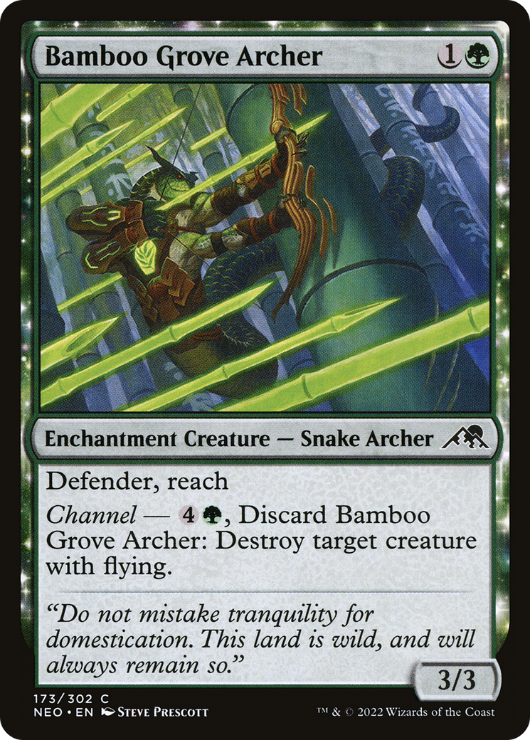 Bamboo Grove Archer (NEO-173)  Foil - Kamigawa: Neon Dynasty: (enchantment)