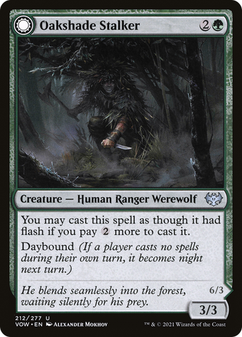 Oakshade Stalker (VOW-212)  Foil - Innistrad: Crimson Vow: (Double Faced Transform)