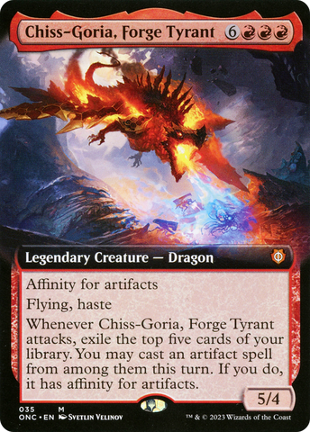 Chiss-Goria, Forge Tyrant (Extended Art) (ONC-035)  - Phyrexia: All Will Be One Commander: (Extended Art)