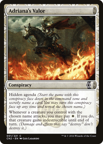 Adriana's Valor (CN2-001)  Foil - Conspiracy: Take the Crown: (draft)