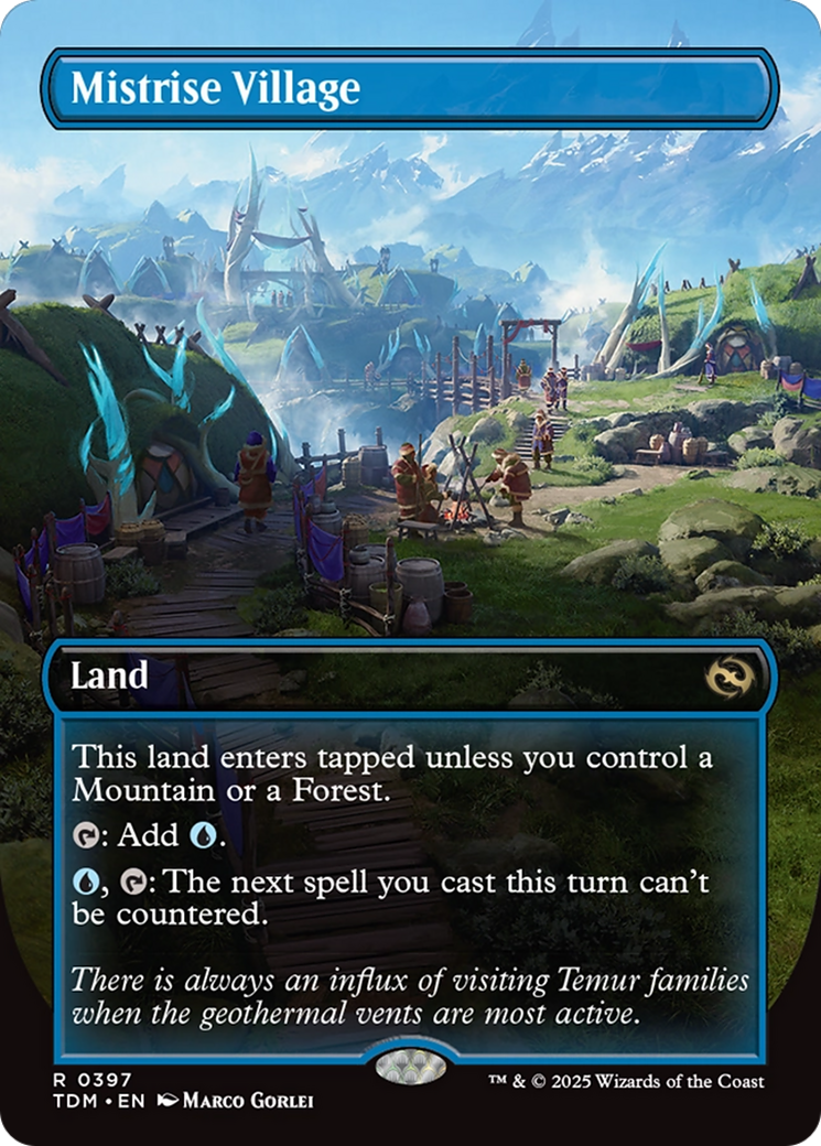 Mistrise Village (Borderless) (TDM-397)  Foil - Tarkir: Dragonstorm
