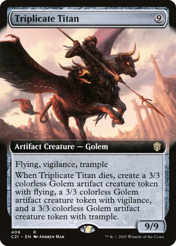 Triplicate Titan (Extended Art) (C21-406)  - Commander 2021: (Extended Art)