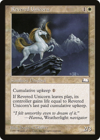 Revered Unicorn (WTH-) - Weatherlight
