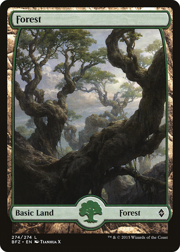 Forest (274) - Full Art (BFZ-274) - Battle for Zendikar Foil