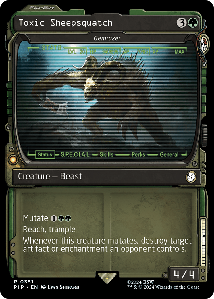 Toxic Sheepsquatch - Gemrazer (Showcase) (PIP-351)  Foil - Fallout / Toxic Sheepsquatch: (Showcase)