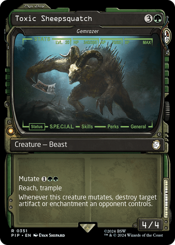 Toxic Sheepsquatch - Gemrazer (Showcase) (PIP-351) - Fallout / Toxic Sheepsquatch: (Showcase) Foil