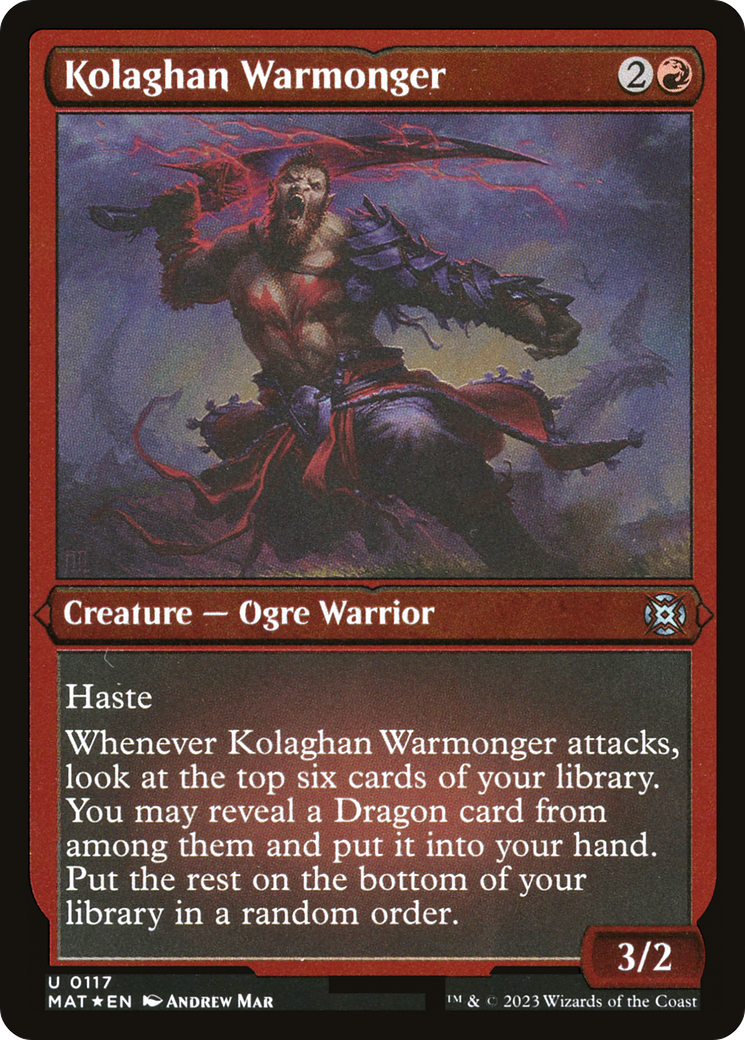 Kolaghan Warmonger (MAT-117)  Etched Foil - March of the Machine: The Aftermath