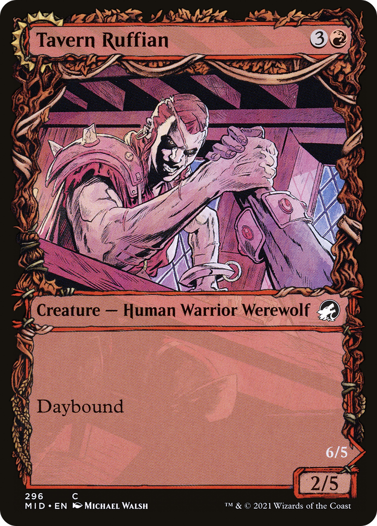 Tavern Ruffian (Showcase) (MID-296) - Innistrad: Midnight Hunt: (Showcase, Double Faced Transform)