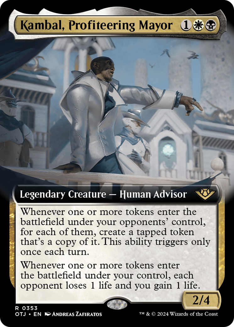 Kambal, Profiteering Mayor (Extended Art) (OTJ-353)  - Outlaws of Thunder Junction: (Extended Art)