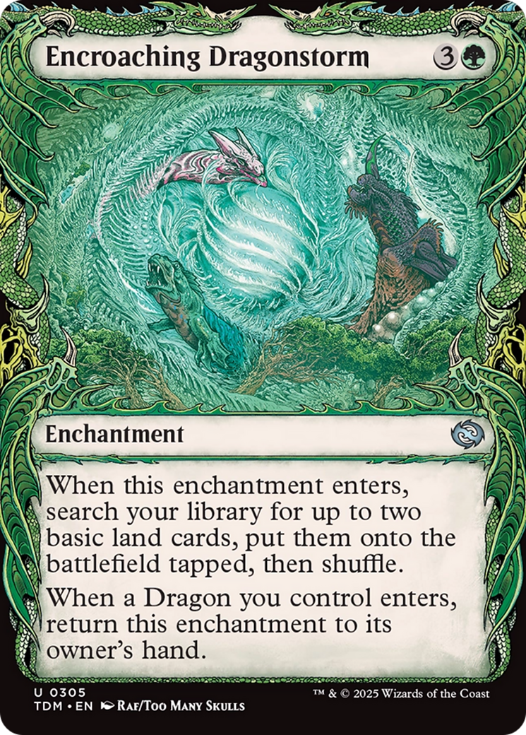 Encroaching Dragonstorm (Showcase) (TDM-305)  Foil - Tarkir: Dragonstorm: (Showcase, enchantment)
