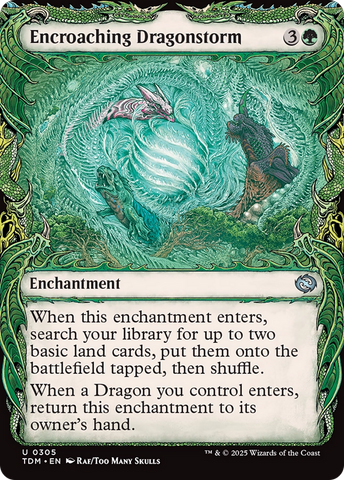 Encroaching Dragonstorm (Showcase) (TDM-305)  Foil - Tarkir: Dragonstorm: (Showcase, enchantment)