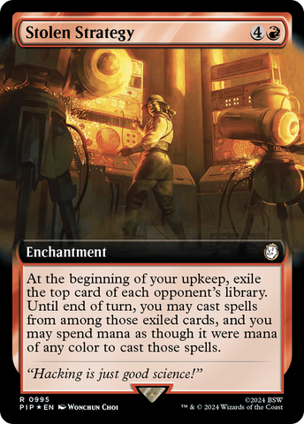 Stolen Strategy (Extended Art) (Surge Foil) (PIP-995) - Fallout: (Extended Art) Foil