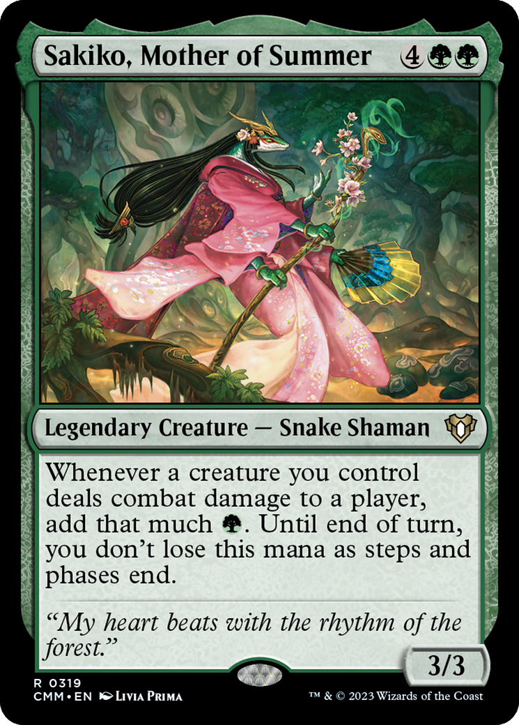 Sakiko, Mother of Summer (CMM-319)  Foil - Commander Masters