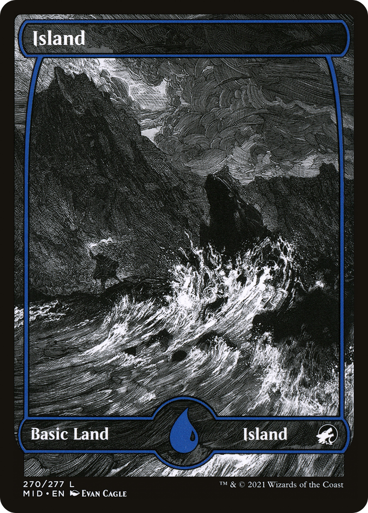 Island (270) (MID-270)  - Innistrad: Midnight Hunt: (Full Art, Showcase)