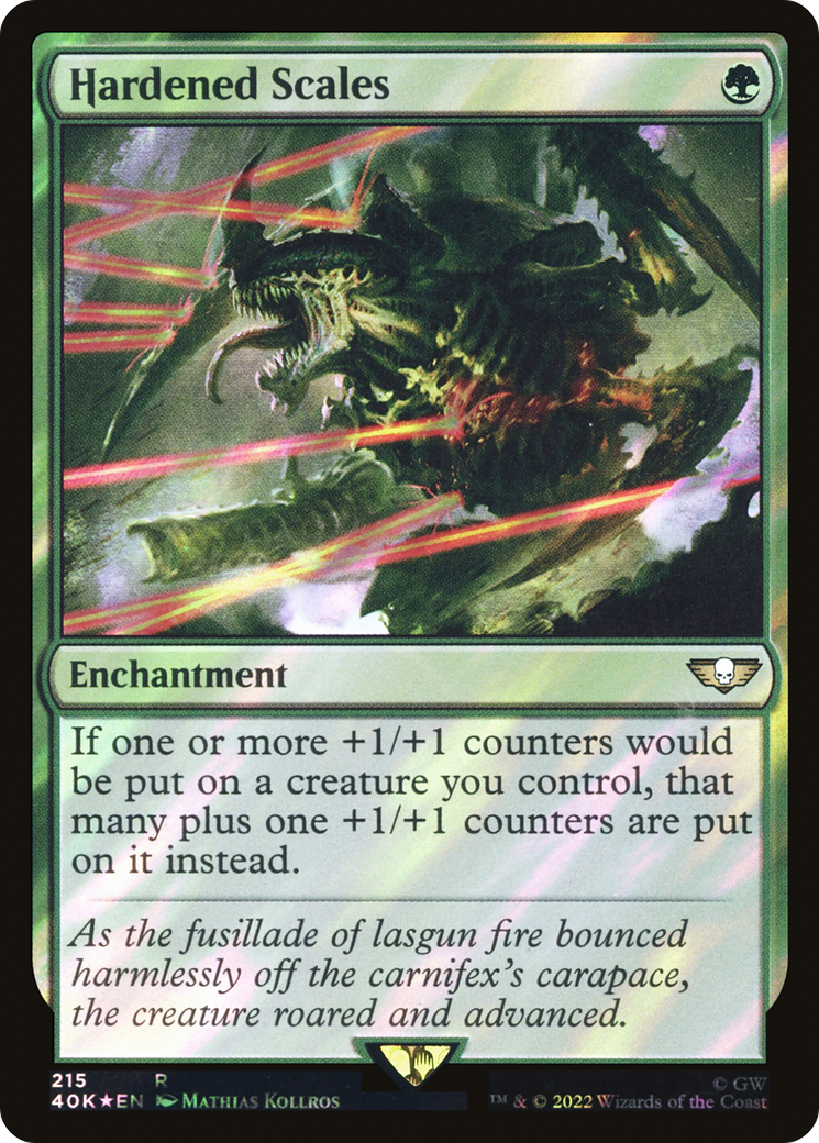 Hardened Scales (Surge Foil) (40K-215)  Foil - Warhammer 40,000 Commander