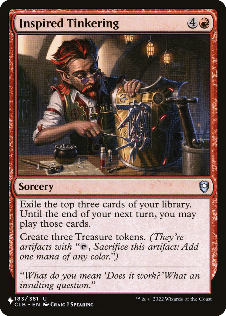 Inspired Tinkering (LIST-183/361)  - The List