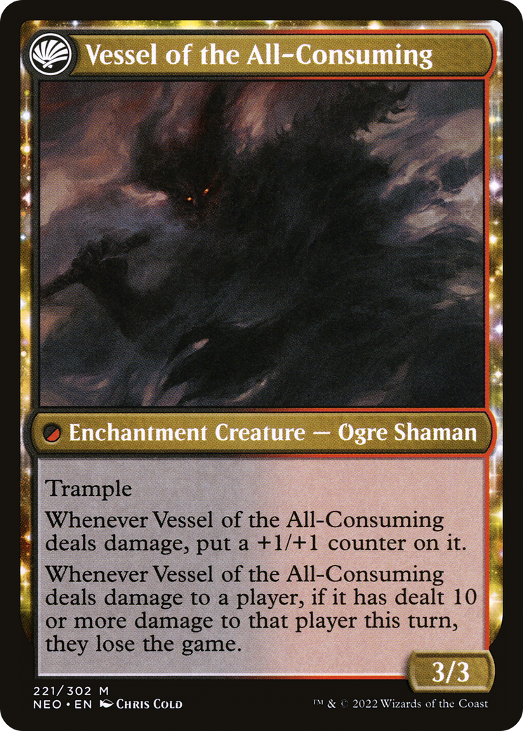 Hidetsugu Consumes All (NEO-221)  Foil - Kamigawa: Neon Dynasty: (fandfc, enchantment)