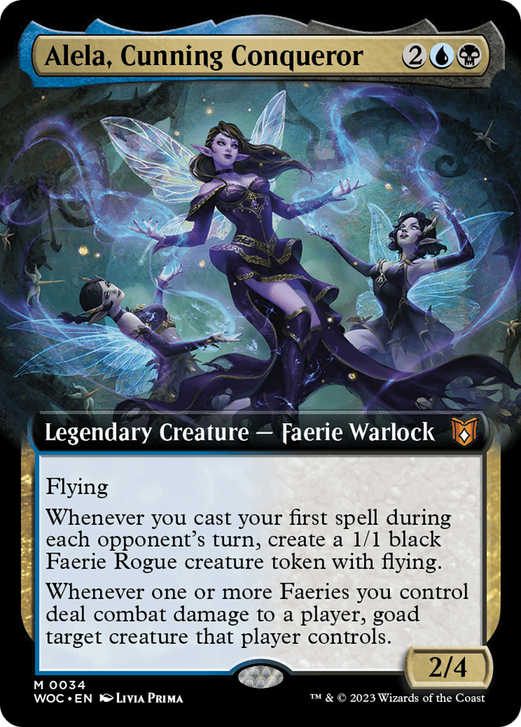 Alela, Cunning Conqueror (Extended Art) (WOC-034)  Foil - Wilds of Eldraine Commander: (Extended Art)
